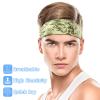 9 pcs Sweatbands for Men Workout Sport Headbands for Men Camo Headband Sweat Absorbing Headband Wide Sweatband for Head Basketball Football Cycling Running Yoga, 4.7 x 9.8 Inch(Mixed Style) view 2