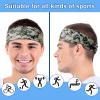 9 pcs Sweatbands for Men Workout Sport Headbands for Men Camo Headband Sweat Absorbing Headband Wide Sweatband for Head Basketball Football Cycling Running Yoga, 4.7 x 9.8 Inch(Mixed Style) view 4