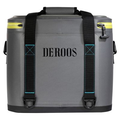 DEROOS Soft Cooler Bag Lightweight Leak Proof Portable Cooler, 35Cans Insulated Waterproof Backpack Deep Freeze 72-Hour Cooler Bag for Hiking Camping Picnic Fishing Beer for Men Women, Grey