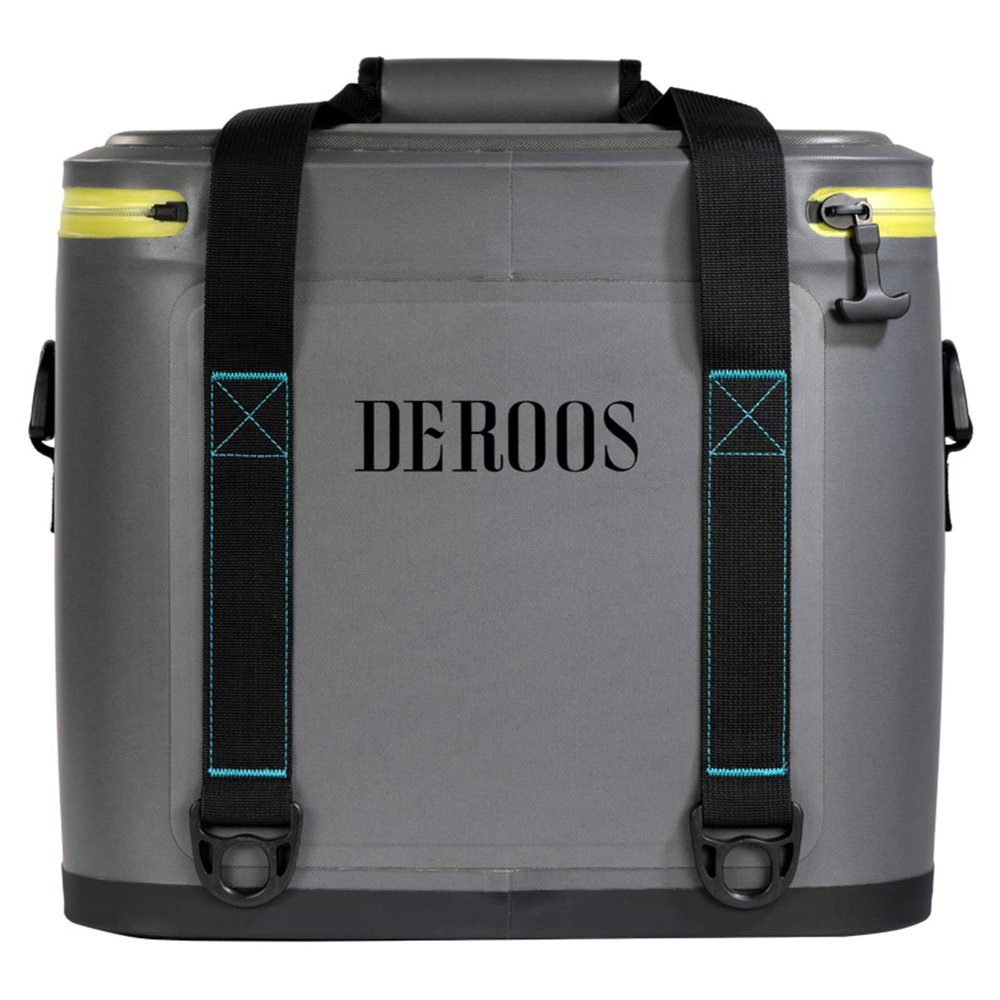 DEROOS Soft Cooler Bag Lightweight Leak Proof Portable Cooler, 35Cans Insulated Waterproof Backpack Deep Freeze 72-Hour Cooler Bag for Hiking Camping Picnic Fishing Beer for Men Women, Grey