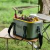 DEROOS Soft Cooler Bag Lightweight Leak Proof Portable Cooler, 35Cans Insulated Waterproof Backpack Deep Freeze 72-Hour Cooler Bag for Hiking Camping Picnic Fishing Beer for Men Women, Grey view 3