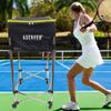 ASENVER Tennis Ball Cart Removable Pickleballs Hopper with Wheels Basket Hold Up to 160 Balls for Tennis Ball (Black) view 2