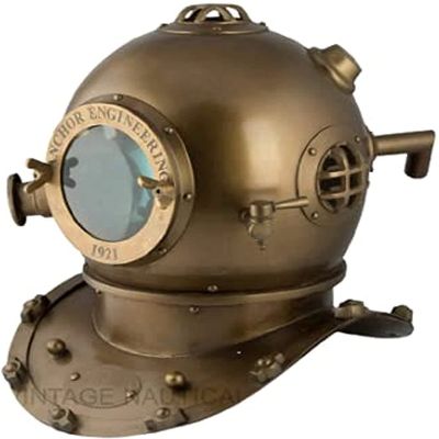 Navy Divers Diving Helmet Antique Diving Helmet for Scuba Diving ~ Antique Mark V Marine Scuba Divers Helmet 18" - Home Office Decorative