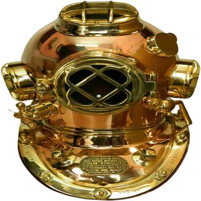Vintage Divers Diving Helmet Antique Diving Helmet for Scuba Diving ~ Antique Mark V Marine Scuba Divers Helmet 18" - Home Office Decorative