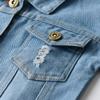 EISHOW Infant Baby Boys Girls Denim Jean Jacket Hole Design Long Sleeve Spring Button Top Coat Pockets Outerwear 6M-10 Years (Blue,2-3T) view 4