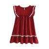 Toddler Baby Girl Cotton Linen Dress Summer Casual Ruffle Sleeveless Kids Princess Party Dresses Sundress 2-7 Years (Red, 6-7 Years) view 1