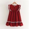 Toddler Baby Girl Cotton Linen Dress Summer Casual Ruffle Sleeveless Kids Princess Party Dresses Sundress 2-7 Years (Red, 6-7 Years) view 3