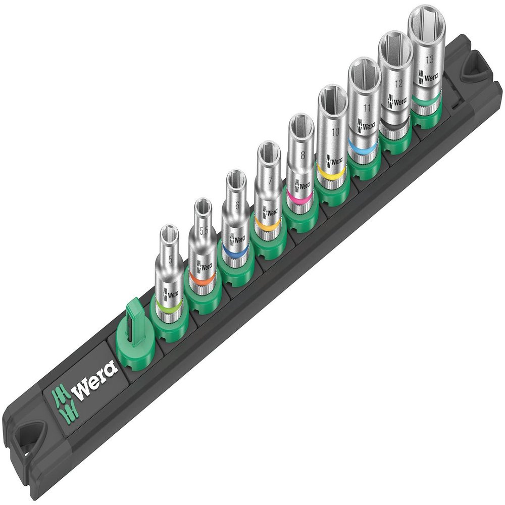Magnetic sock rail A 4 sock set 1/4" drv 9 pieces