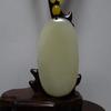 2.4" China Certified Nature Yellow Dragon Jade Lucky Parrot and Lotus Root Hand Carved Necklace Pendants 2360 view 4