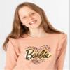 Barbie T-Shirt Girls Kids Doll Leopard Print Heart Pink Frilled Top 5-6 Years view 3