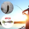 Amagogo Trout Salmon Perch Fishing Lure Multiple Colors Saltwater Bass Trout Perch Jig Lure Sea Trout Minnow Streamer Fly, 4pcs C view 2
