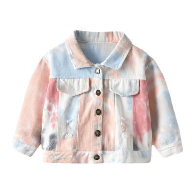 EISHOW Toddler Baby Denim Jackets Jeans Basic Coat Ripped Top Fall Cowboy Button Down Outwear Clothes for Kids Girls Boys (Orange,8-10 Years)