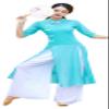 Angcoco Women's Traditional Cheongsam Style Half Sleeved Dress+Inner Camisole Set Green view 1