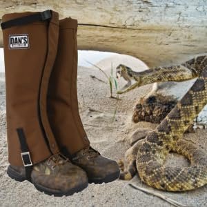 Dan's Hunting Gear, Snake Protector, Briarproof, Waterproof, Leg Gaiters 1000D. Made in U.S.A (Medium (12"-16" Calf))