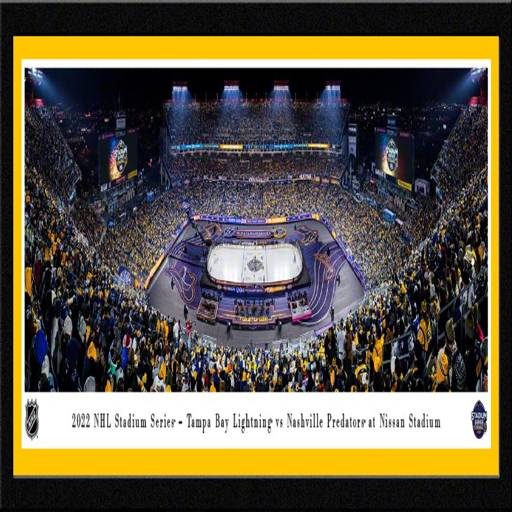 2022 NHL Stadium Series, Tampa Bay Lightning vs Nashville Predators - 42x15.5-inch Single Mat, Select Framed Picture by Blakeway Panoramas