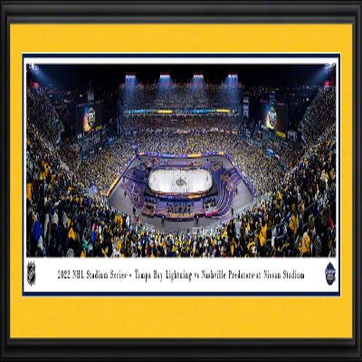 2022 NHL Stadium Series, Tampa Bay Lightning vs Nashville Predators - 44x18-inch Double Mat, Deluxe Framed Picture by Blakeway Panoramas