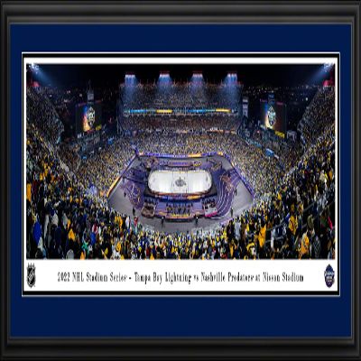 2022 NHL Stadium Series, Tampa Bay Lightning vs Nashville Predators - 44x18-inch Double Mat, Deluxe Framed Picture by Blakeway Panoramas