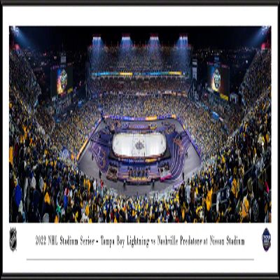 2022 NHL Stadium Series, Tampa Bay Lightning vs Nashville Predators - 40.25x13.75-inch Standard Framed Print by Blakeway Panoramas