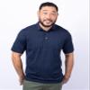 Cutter & Buck Virtue Eco Pique Tile Print Recycled Mens Big & Tall Polo, Navy Blue, 3XT view 3