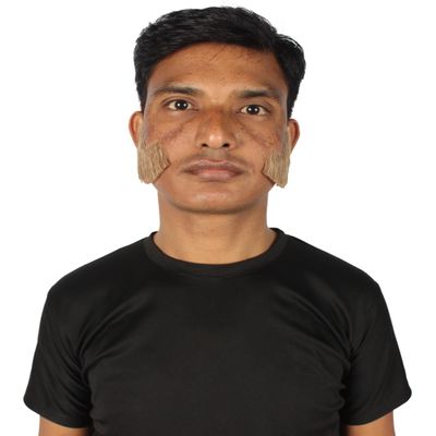 HPO Adult Men's Fake Facial Hair Mutton Chops Side Burns Set | Mixed Brown