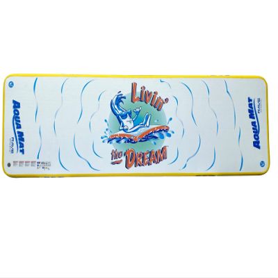 Rave Sports Aqua Mat LTD Inflatable Floating Mat, Platform and Swim Dock with Dropstitch PVC Construction (18 ft x 5 ft)