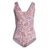Lands' End Womens Slender Suit Grecian One Piece Swimsuit White Retro Paisley Regular 6 view 3