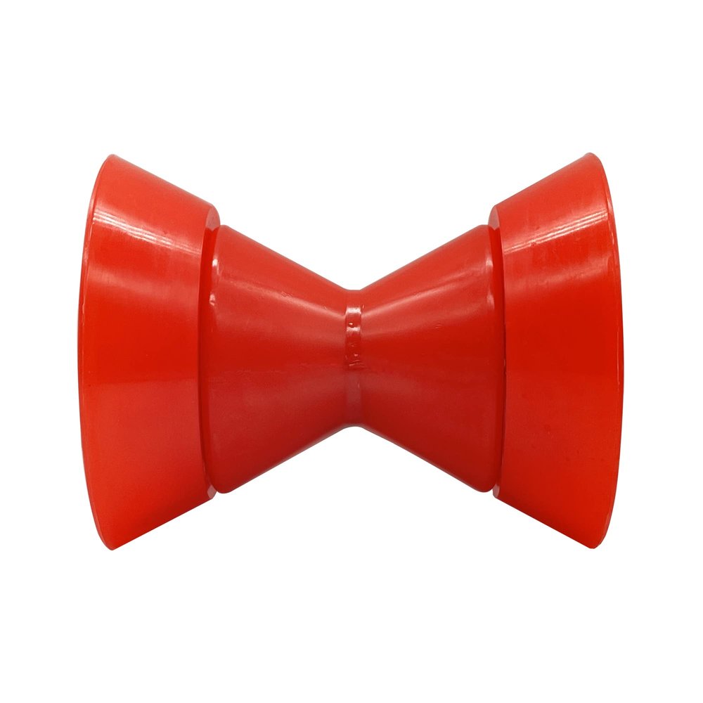 COLOFULWAY 4" Boat Trailer Roller Assembly Poly Bow Roller with Spoke fits 1/2" Shaft, Polyurethane(Red)
