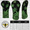 Black Marijuana Leaf Driver 460cc Club Headcover Handmade by BeeJos view 2