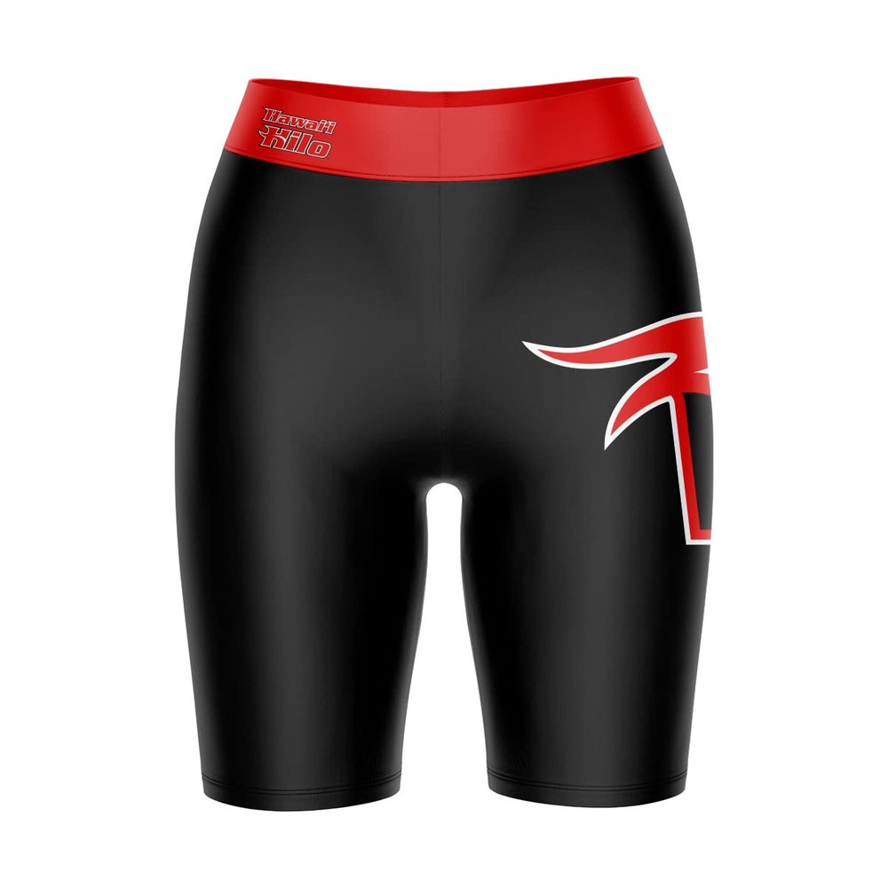 Vive La Fete Hawaii Hilo Vulcans Game Day Logo Black & Red Women's Biker Short 9" Inseam