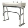 Fishmaster Original Leaning Post for Center Console Fishing Boats  Three Rocket Launcher Rod Holders, Rectractable Footrest, Flow Through Foam  White Upholstery/Polished Anodized view 3