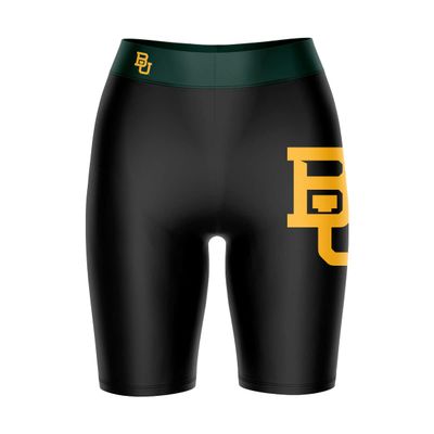 Vive La Fete Baylor Bears Game Day Logo Black & Green Women's Biker Short 9" Inseam