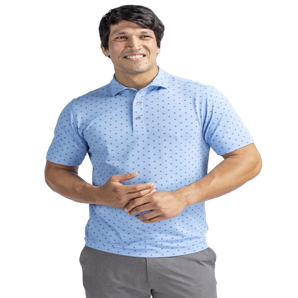 Cutter & Buck Virtue Eco Pique Tile Print Recycled Mens Polo, Atlas, S