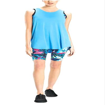 Josie Natori Women's Active Layering Elements Tank Top (Small, Blue)