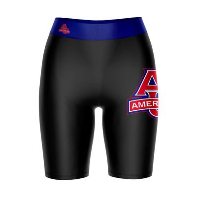 Vive La Fete American University Eagles Game Day Logo Black & Blue Women's Biker Short 9" Inseam