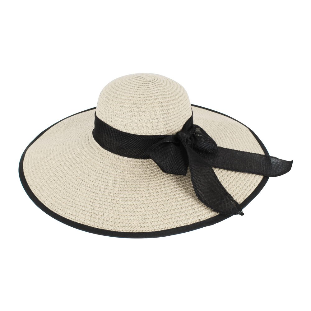 LABANCA Womens Wide Brim Straw Hat Summer UV Protection Beach Hats Floppy Sun Hat Beige