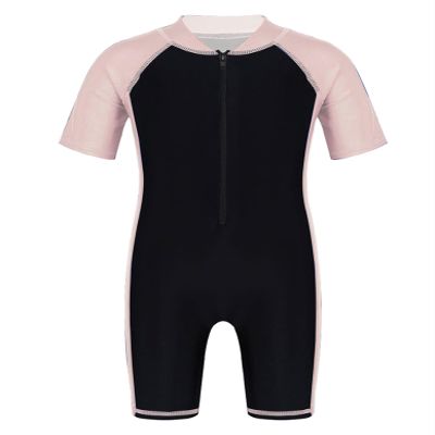 Loloda Boys One Piece Rash Guard Swimsuit Short Sleeve Water Sport Bathing Suits UPF 50+ Sun Protection Pink 12-14 Years