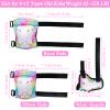 FIODAY Knee Pads for Kids Toddler Knee Pads and Elbow Pads Wrist Guards with Drawstring Bag Adjustable Protective Gear Set for Girls Boys Skating Cycling Skateboard Scooter,9-15 Years,Rainbow view 4