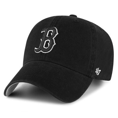 '47 Boston Red Sox Ballpark Clean Up Dad Hat Baseball Cap (Black/White/Pink)