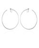 Vince Camuto Silver Tone Extra Large Open Hoop Earrings For Women, Clip On, XL view 1