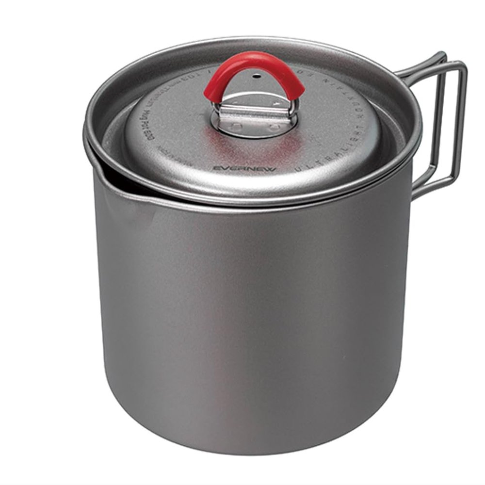Evernew Titanium Lightweight Camping Mug Pot w/Folding Handle Set, 500ml