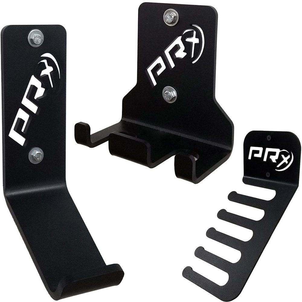 PRx Performance Hanging Double Barbell, Mobility Band Hanger & Kettlebell Storage Bundle