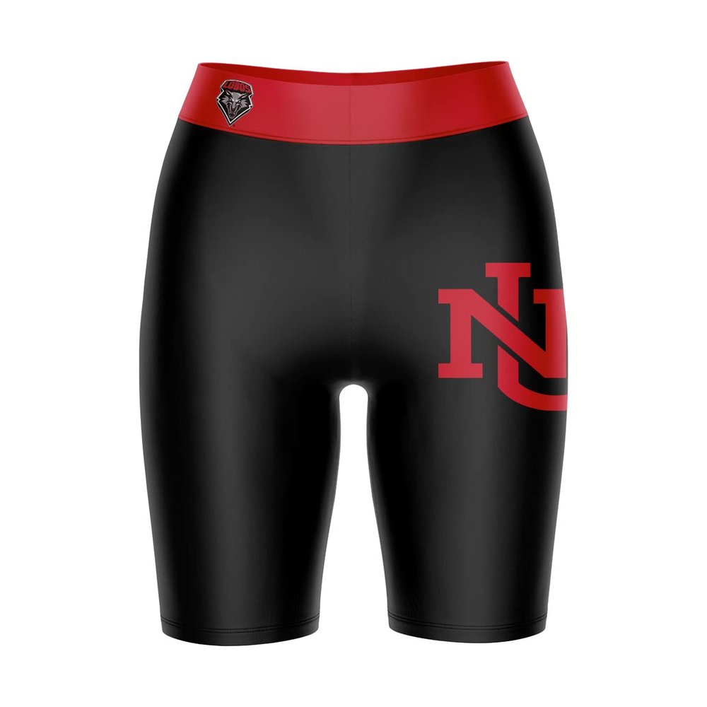 Vive La Fete New Mexico Lobos Game Day Logo Black & Red Women's Biker Short 9" Inseam