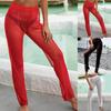 Women Sheer Mesh Pants for The Beach Loose Bikini Swim Cover Up Summer Comfort Pool Coverups Breathable Lace Pants Black view 4