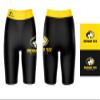 Vive La Fete Michigan Tech Huskies Game Day Logo Black & Yellow Women's Biker Short 9" Inseam view 3