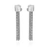 Vince Camuto Silver Tone Mixed Chain Tassel Clip On Earrings For Women view 1