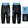 Vive La Fete Rhode Island Rams Game Day Logo Black & Blue Women's Biker Short 9" Inseam view 3