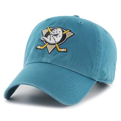 47 Anaheim Ducks Hat Mens Womens Clean Up Adjustable Cap, Dark Teal, One Size