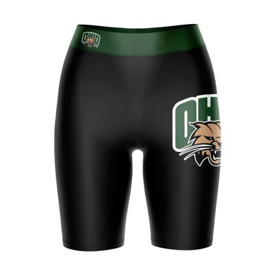 Vive La Fete Ohio University Bobcats Game Day Logo Black & Green Women's Biker Short 9" Inseam