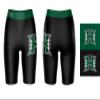 Vive La Fete Hawaii Rainbow Warriors Game Day Logo Black & Green Women's Biker Short 9" Inseam view 3