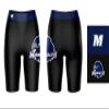 Vive La Fete Monmouth Hawks Game Day Logo Black & Blue Women's Biker Short 9" Inseam view 3